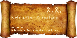 Knöpfler Krisztina névjegykártya